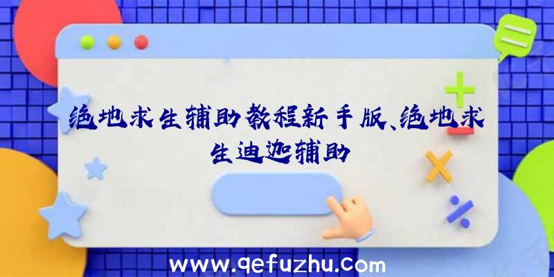 绝地求生辅助教程新手版、绝地求生迪迦辅助