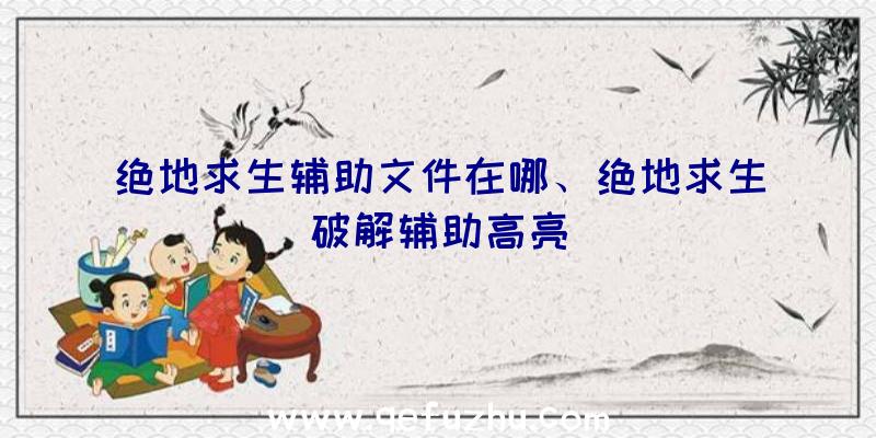 绝地求生辅助文件在哪、绝地求生破解辅助高亮