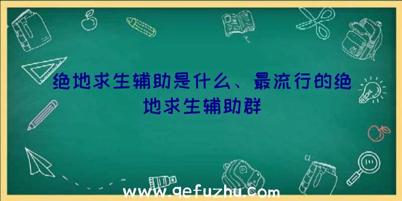 绝地求生辅助是什么、最流行的绝地求生辅助群