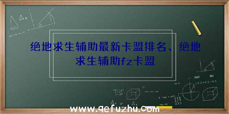 绝地求生辅助最新卡盟排名、绝地求生辅助fz卡盟