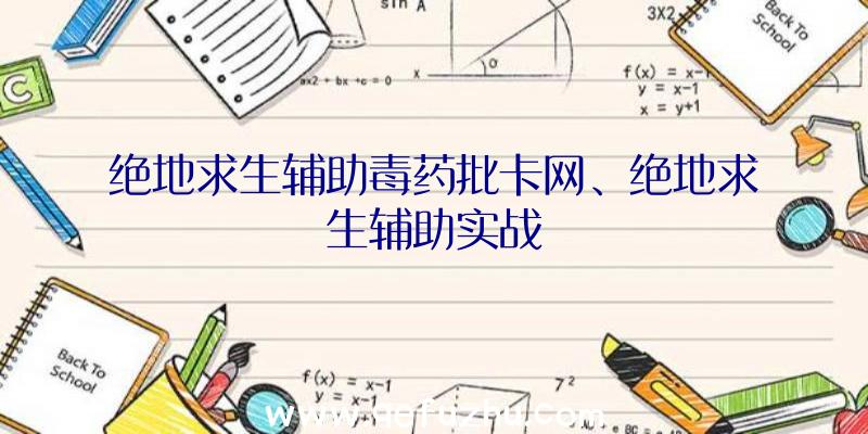 绝地求生辅助毒药批卡网、绝地求生辅助实战