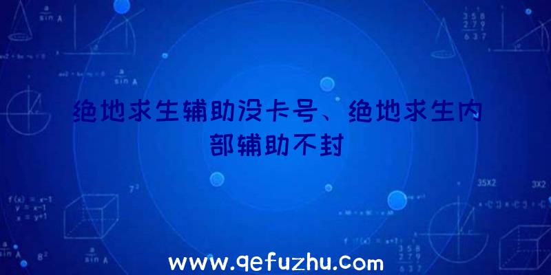 绝地求生辅助没卡号、绝地求生内部辅助不封