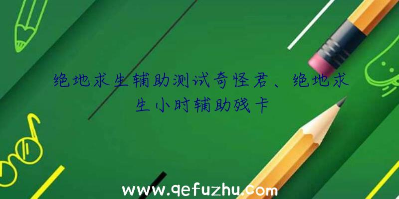 绝地求生辅助测试奇怪君、绝地求生小时辅助残卡