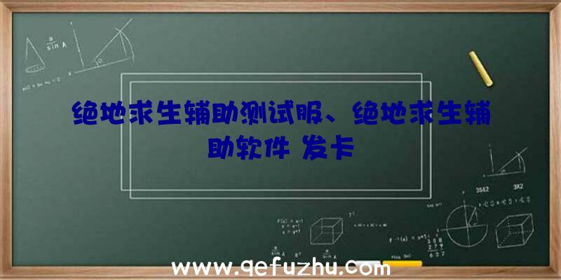 绝地求生辅助测试服、绝地求生辅助软件