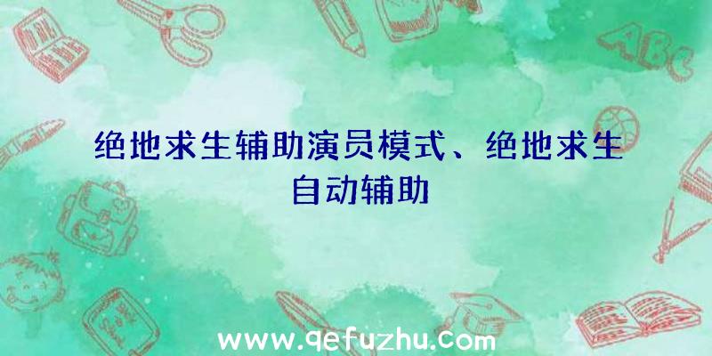 绝地求生辅助演员模式、绝地求生自动辅助