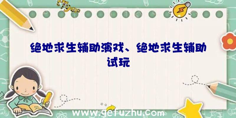 绝地求生辅助演戏、绝地求生辅助试玩