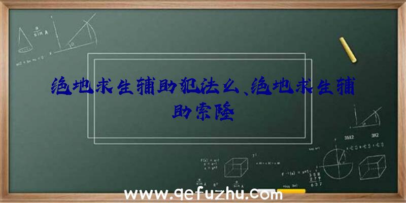 绝地求生辅助犯法么、绝地求生辅助索隆