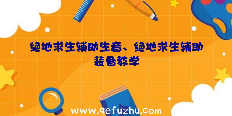 绝地求生辅助生音、绝地求生辅助装备教学