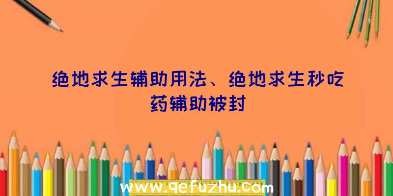 绝地求生辅助用法、绝地求生秒吃药辅助被封