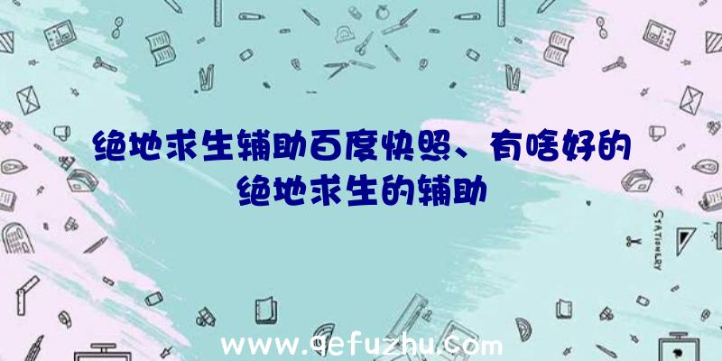 绝地求生辅助百度快照、有啥好的绝地求生的辅助