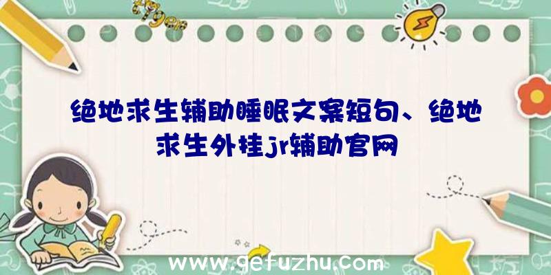 绝地求生辅助睡眠文案短句、绝地求生外挂jr辅助官网