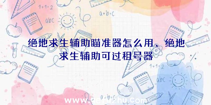 绝地求生辅助瞄准器怎么用、绝地求生辅助可过租号器