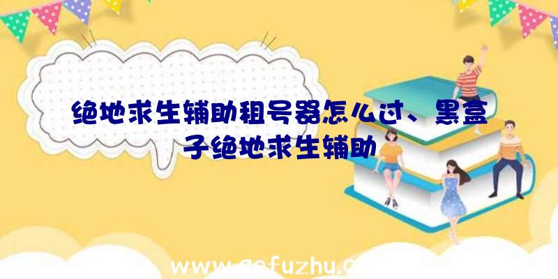 绝地求生辅助租号器怎么过、黑盒子绝地求生辅助