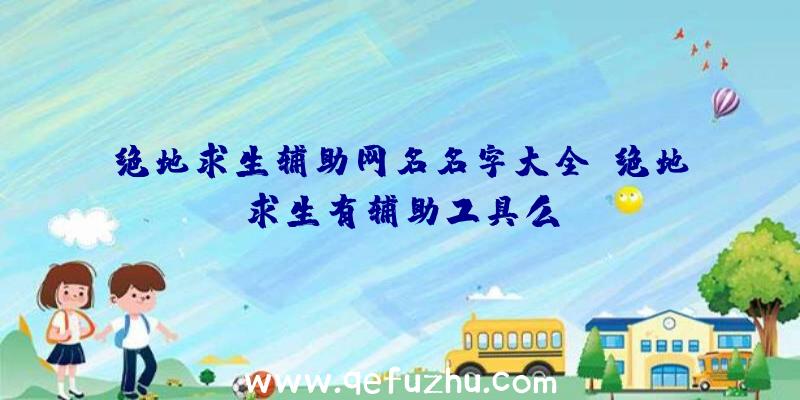 绝地求生辅助网名名字大全、绝地求生有辅助工具么