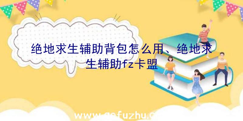 绝地求生辅助背包怎么用、绝地求生辅助fz卡盟