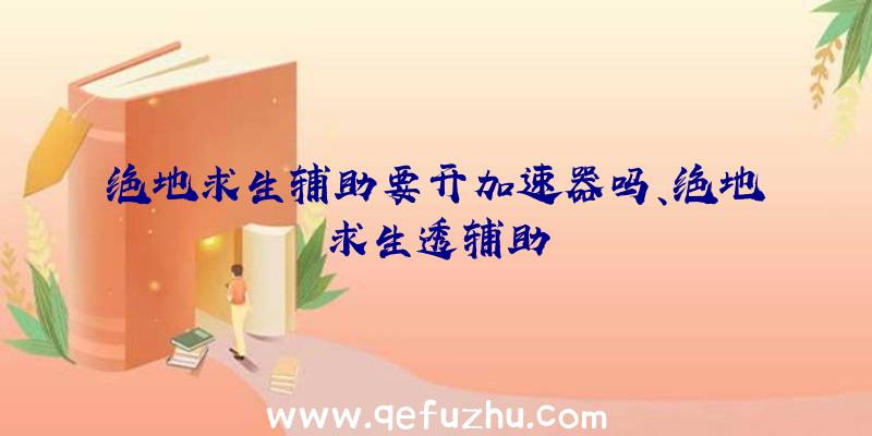 绝地求生辅助要开加速器吗、绝地求生透辅助