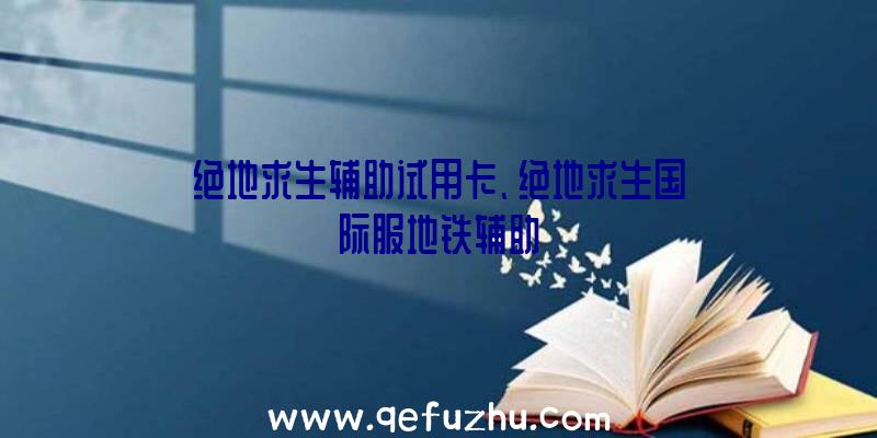 绝地求生辅助试用卡、绝地求生国际服地铁辅助