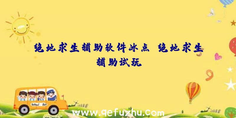 绝地求生辅助软件冰点、绝地求生辅助试玩