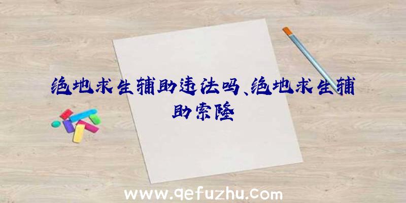 绝地求生辅助违法吗、绝地求生辅助索隆