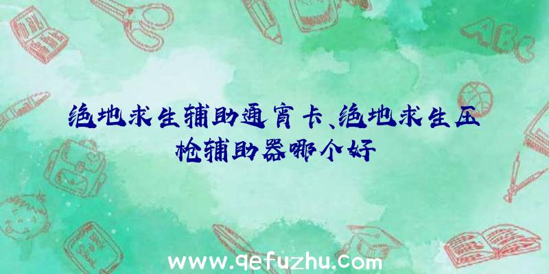 绝地求生辅助通宵卡、绝地求生压枪辅助器哪个好