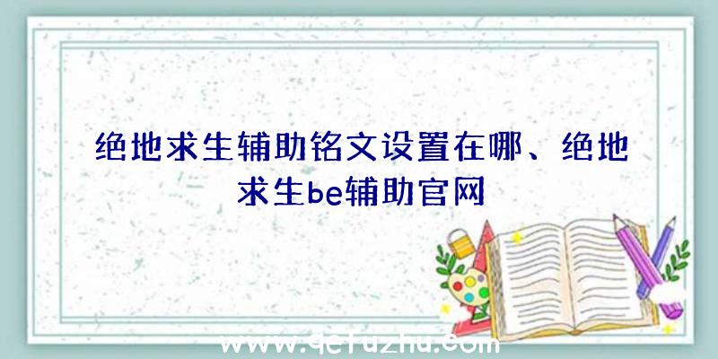 绝地求生辅助铭文设置在哪、绝地求生be辅助官网