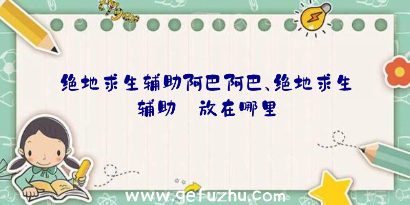 绝地求生辅助阿巴阿巴、绝地求生辅助