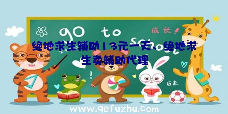 绝地求生辅助13元一天、绝地求生卖辅助代理