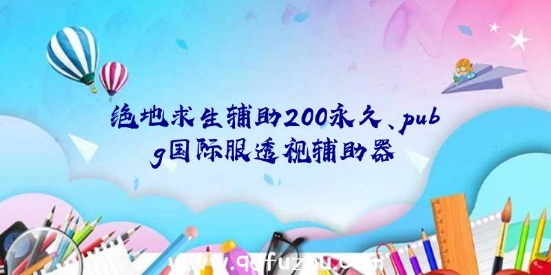 绝地求生辅助200永久、pubg国际服透视辅助器