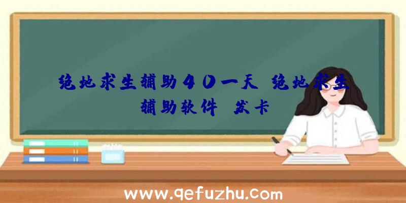 绝地求生辅助40一天、绝地求生辅助软件