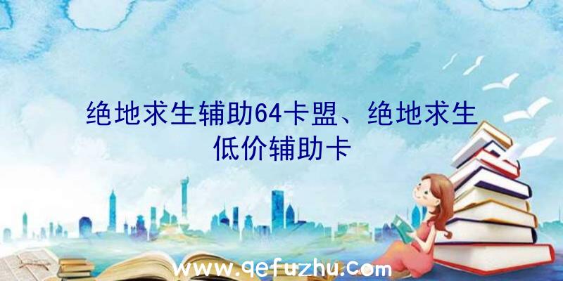 绝地求生辅助64卡盟、绝地求生低价辅助卡