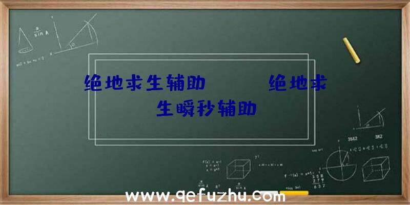 绝地求生辅助fuzhu、绝地求生瞬秒辅助