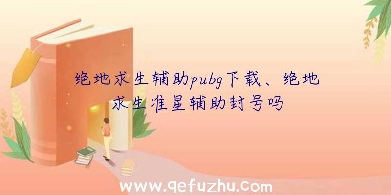 绝地求生辅助pubg下载、绝地求生准星辅助封号吗