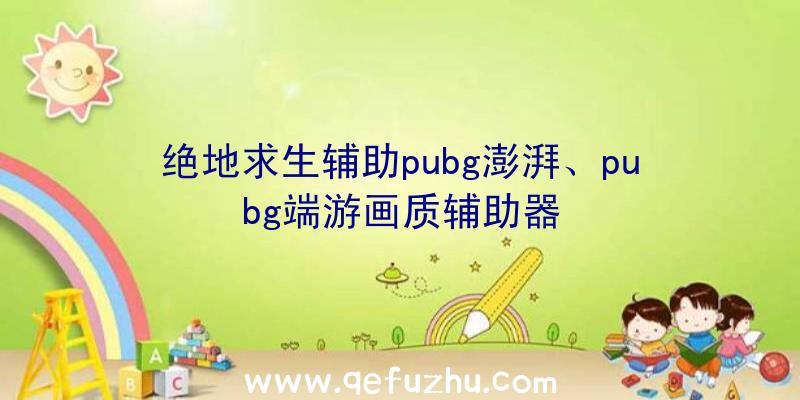 绝地求生辅助pubg澎湃、pubg端游画质辅助器