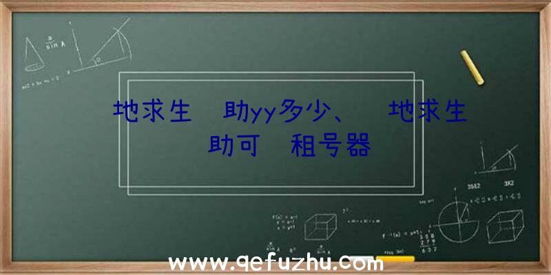 绝地求生辅助yy多少、绝地求生辅助可过租号器