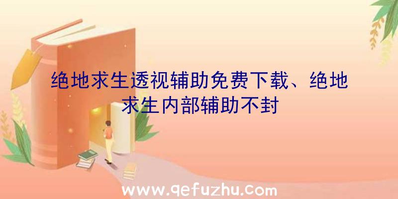 绝地求生透视辅助免费下载、绝地求生内部辅助不封