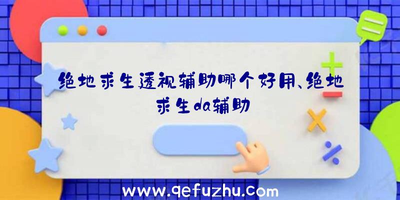 绝地求生透视辅助哪个好用、绝地求生da辅助