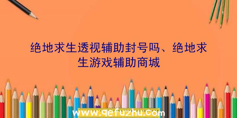 绝地求生透视辅助封号吗、绝地求生游戏辅助商城