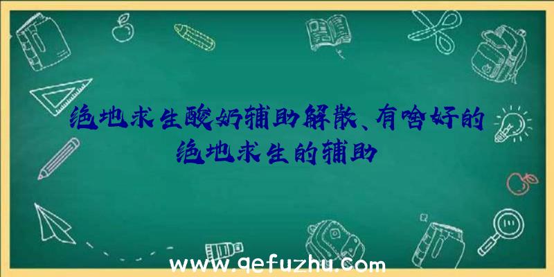 绝地求生酸奶辅助解散、有啥好的绝地求生的辅助