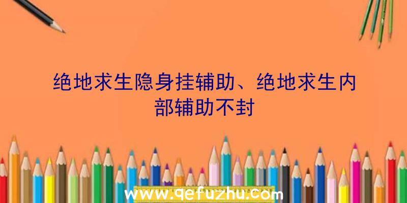 绝地求生隐身挂辅助、绝地求生内部辅助不封