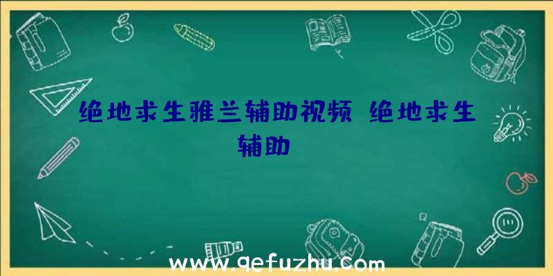 绝地求生雅兰辅助视频、绝地求生辅助dzm