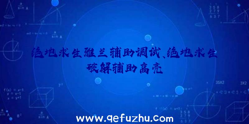 绝地求生雅兰辅助调试、绝地求生破解辅助高亮