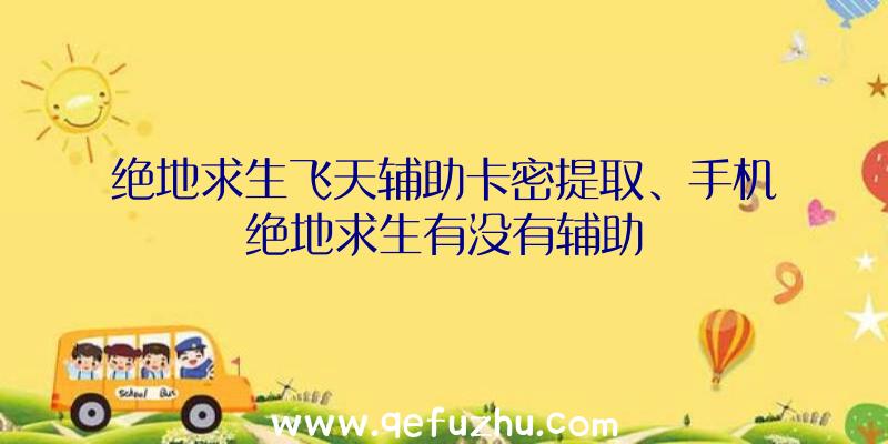 绝地求生飞天辅助卡密提取、手机绝地求生有没有辅助