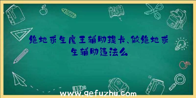 绝地求生魔王辅助提卡、做绝地求生辅助违法么