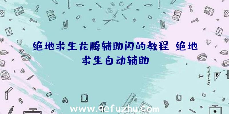 绝地求生龙腾辅助闪的教程、绝地求生自动辅助