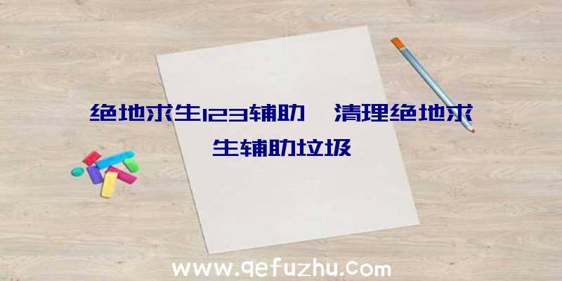 绝地求生123辅助、清理绝地求生辅助垃圾