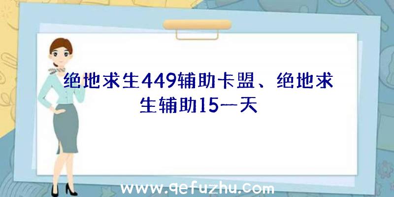 绝地求生449辅助卡盟、绝地求生辅助15一天