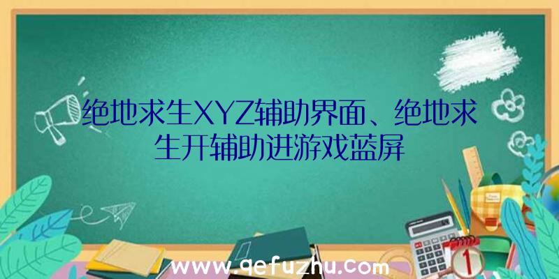 绝地求生XYZ辅助界面、绝地求生开辅助进游戏蓝屏