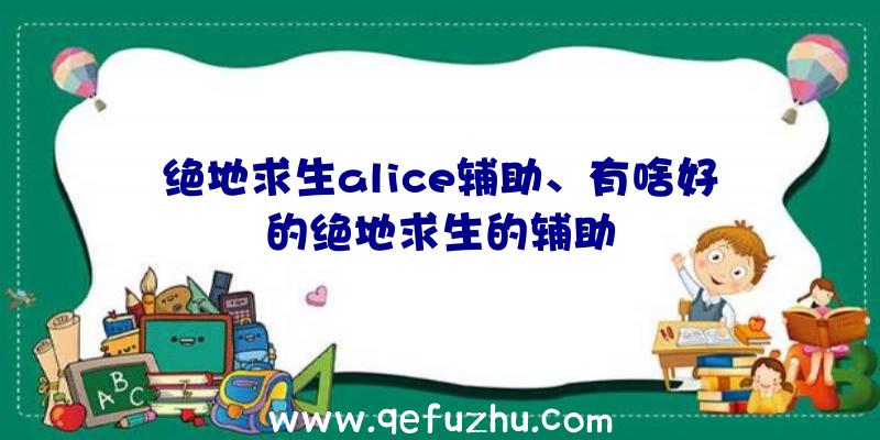 绝地求生alice辅助、有啥好的绝地求生的辅助