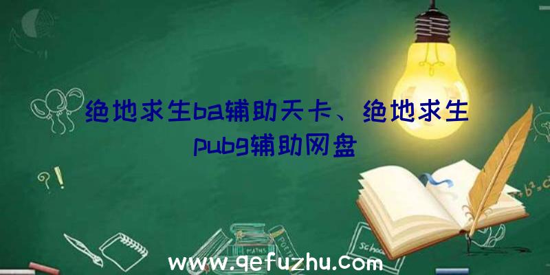 绝地求生ba辅助天卡、绝地求生pubg辅助网盘