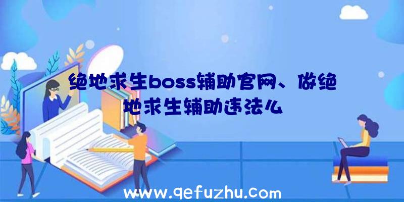 绝地求生boss辅助官网、做绝地求生辅助违法么